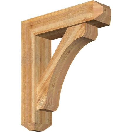 Ekena Millwork Legacy Craftsman Rough Sawn Bracket w/ Offset Brace, Western Red Cedar, 8"W x 32"D x 36"H BKT0806X32X36LEC04RWR